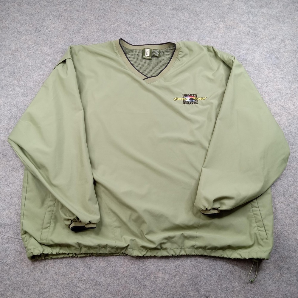 Hartwell Jacket Mens 2XL Sage Green V‎ Neck Windbreaker Pullover Dakota Magic